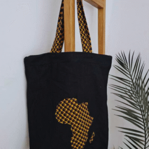 Denim  Ankara Mix Tote Bag