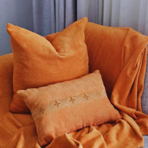 Orange Cotton Throw Pillow